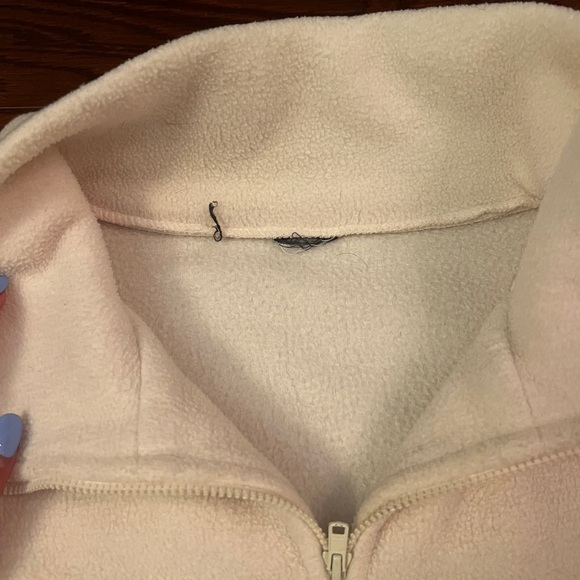 DKNY Cream Fleece Half-Zip Pullover Size Large - Picture 5 of 5